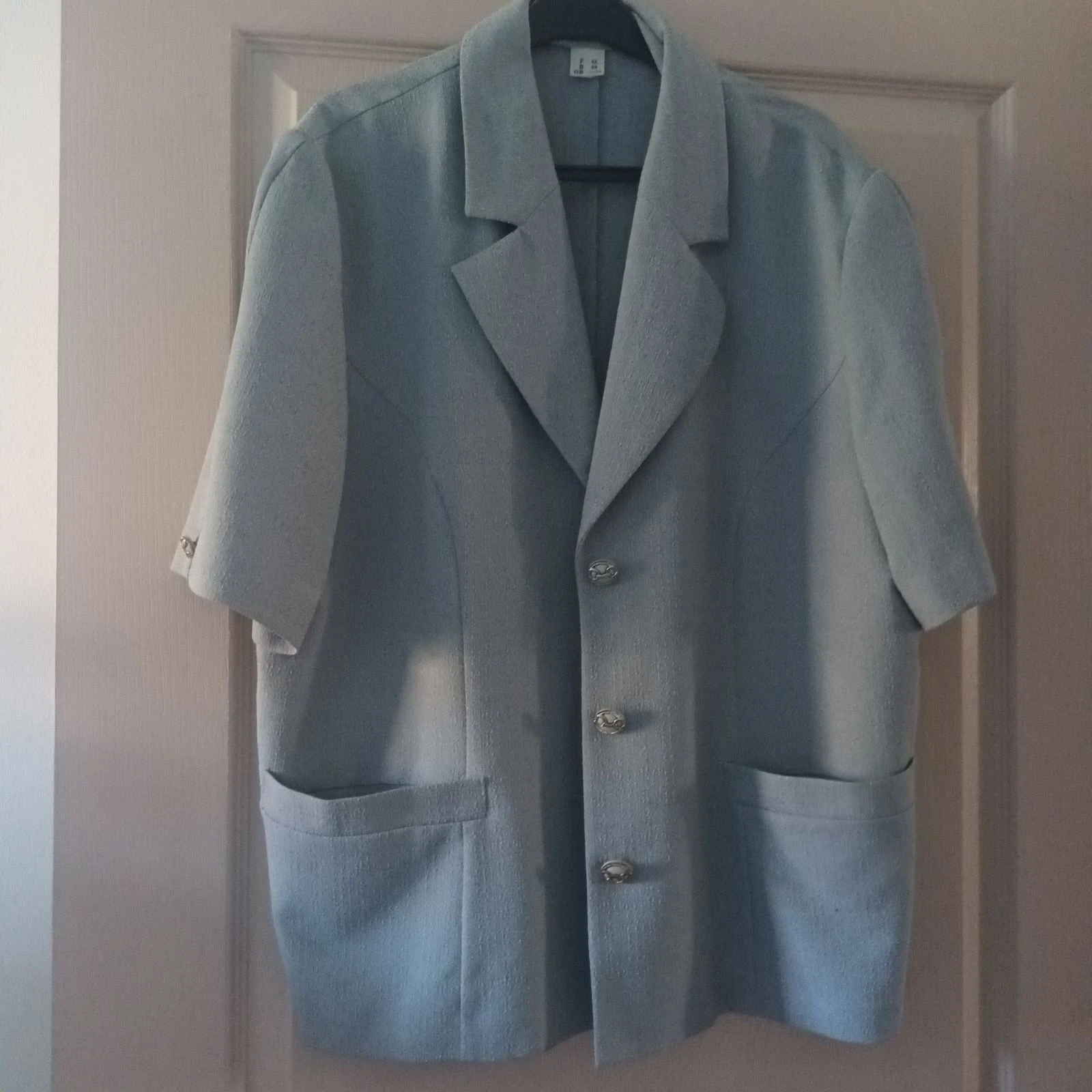 Pastel grijze blauwe blazer maat 52 – photo 10